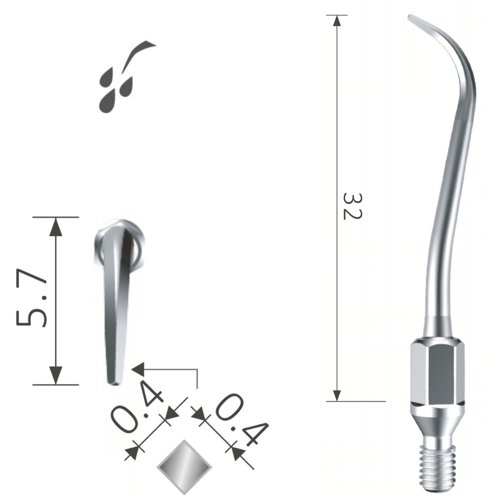 Schallspitze quadratische Spitze supra-, sub-&amp; interdental Zahnstein XP-GK2 2