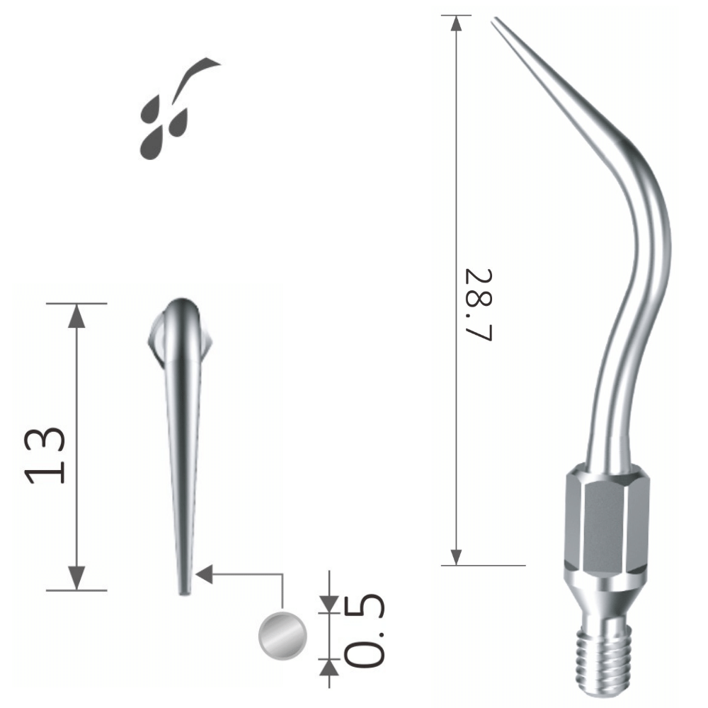 Schallspitze runde Spitze supra-, sub-&amp; interdental Zahnstein XP-GK5 2