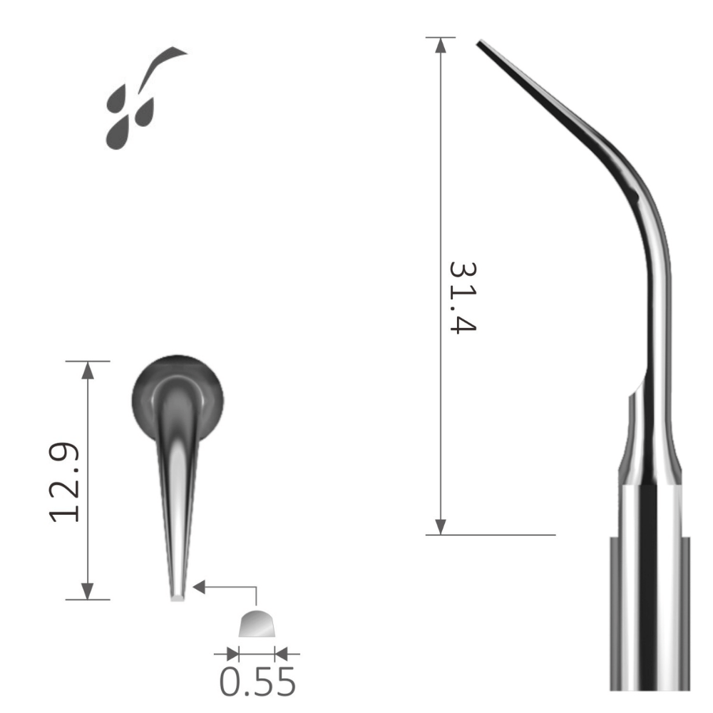 Ultraschallspitze s1S SLIM halbrunde Kante supra-, sub- &amp; interdental Zahnstein Gewindetyp wie Satelec* xp-s1S 2