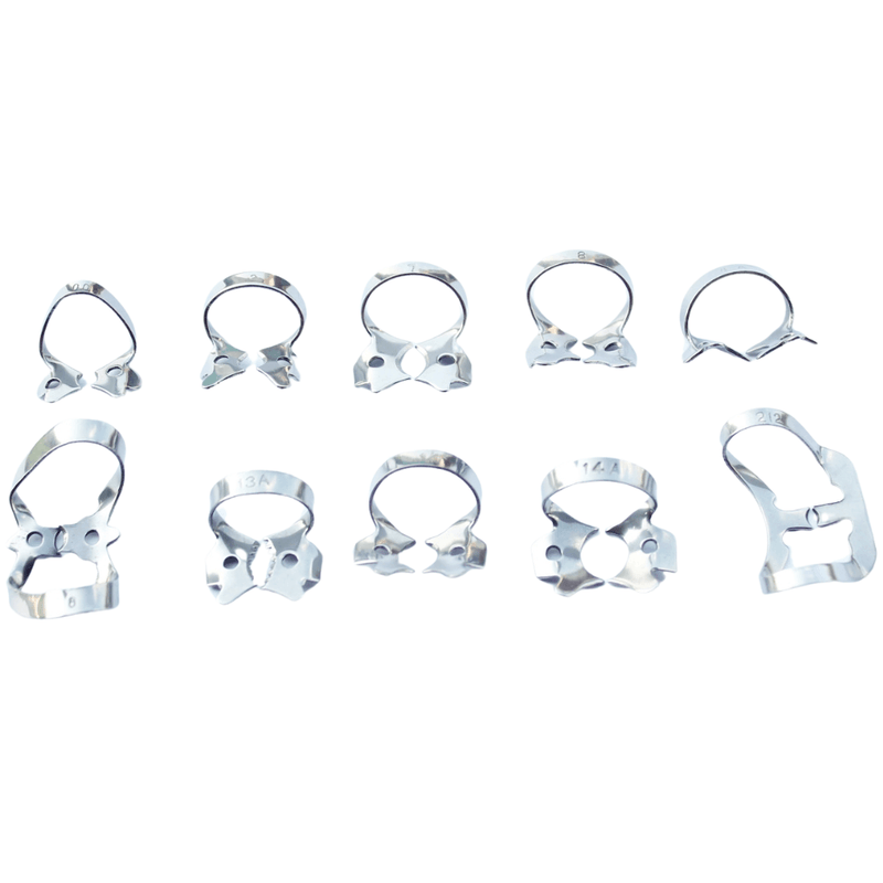 Kofferdam Klammern verschiendene Figuren | silber