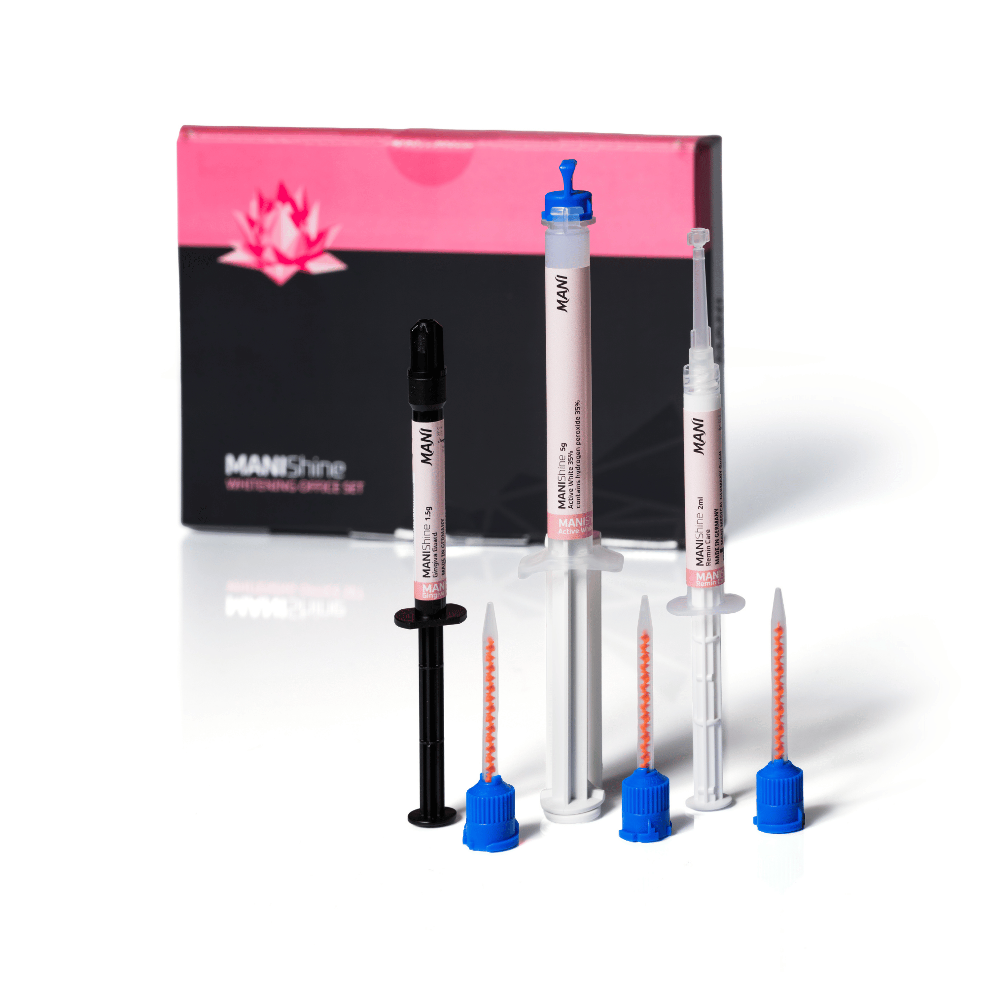 1+1 AKTION: MANIShine Whitening Office Set - Bleachingmaterial mit 35% Wasserstoffperoxid
