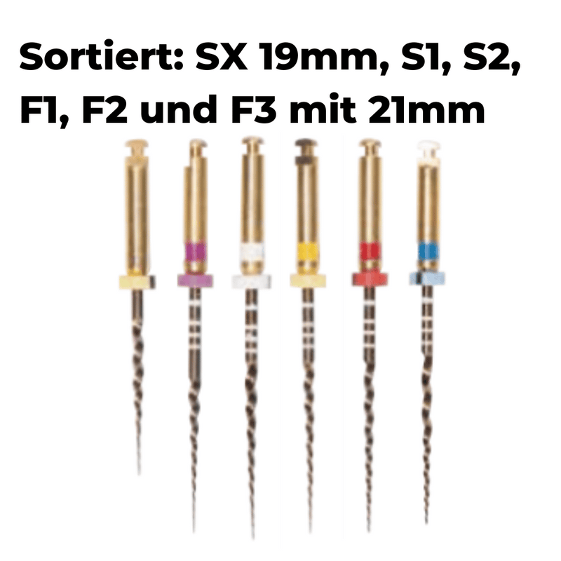 Wurzelkanalinstrumente Super Feilen Niti gold PP-E01-Sortiert