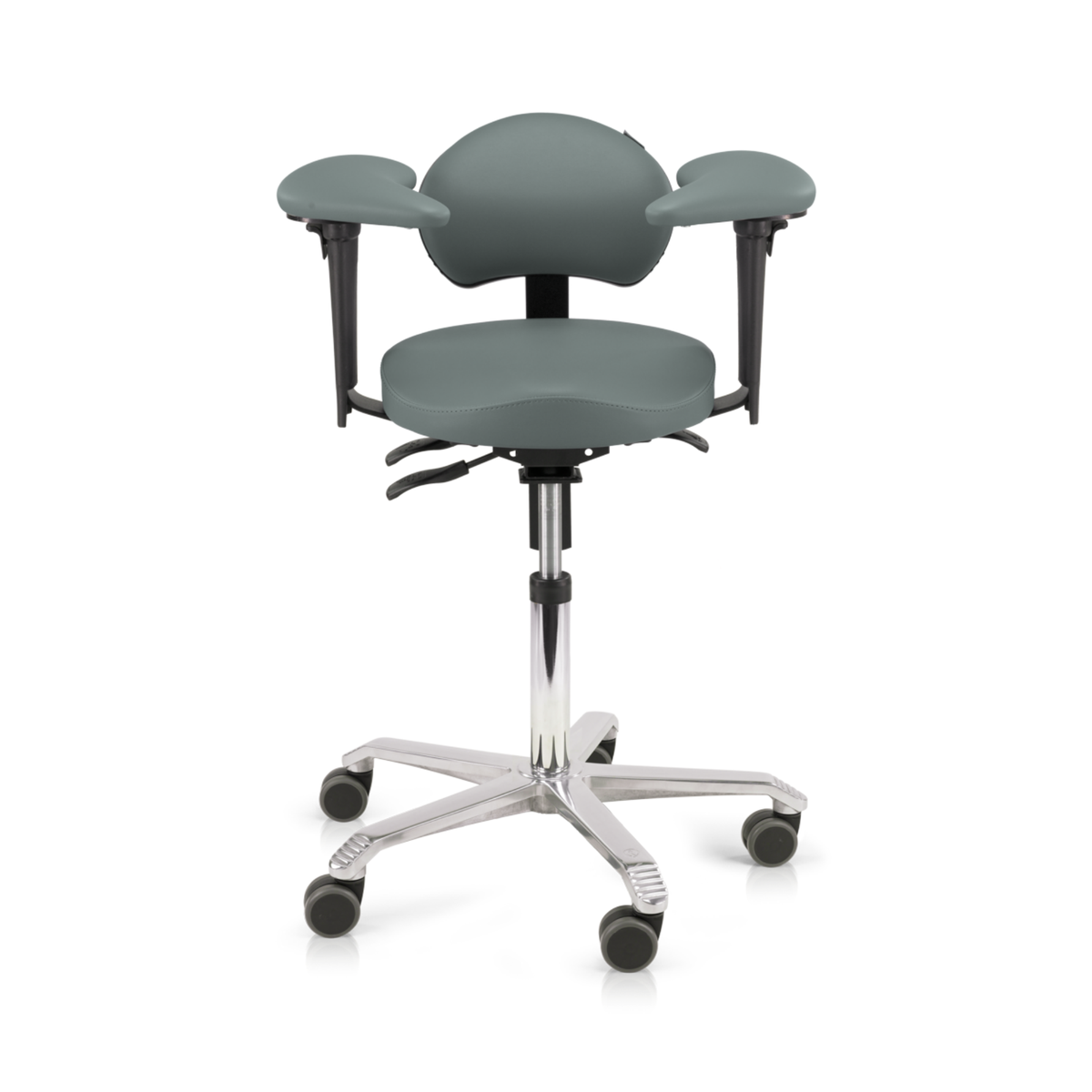 SCORE®Behandlerstuhl "Ergo Support" | Polstermaterial Stamskin® | Ergoshape-Sitzfläche | Grau