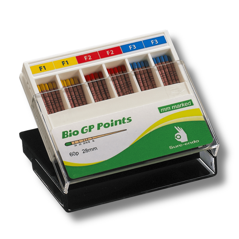 Sure Dent BIOKERAMIK-IMPRÄGNIERTE Guttapercha Spitzen | 60 Stück F1-F5 | für Protaper®*
