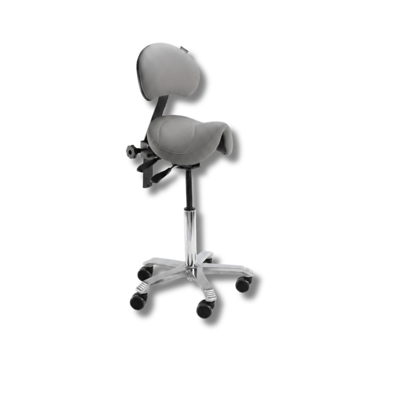 Sattelstuhl mit kleinem Sitz und Lendenwirbelstütze