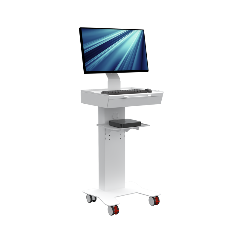 Standard - Rollwagen mit 1 Schublade +inkl. Umbaukit: Monitorhalterung + Befestigungsbügel