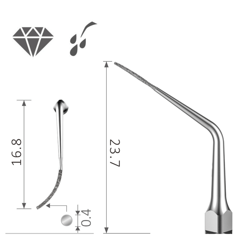 Ultraschallspitze diamantiert runde Spitze Perio linksläufig Furkationen Interdental Konkremente XP-P2LD PD2LD 2