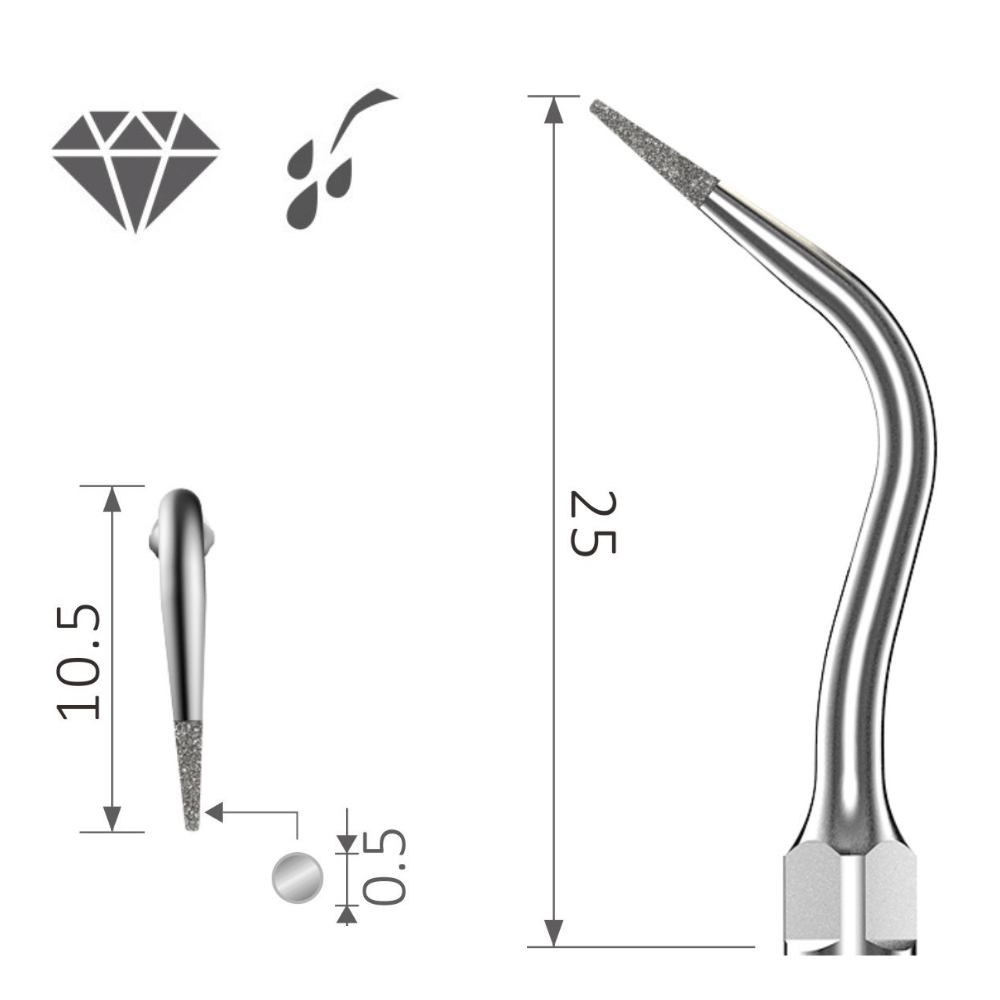 Ultraschallspitze diamantierte runde Spitze Perio Konkremententfernung Wurzel koronales Drittel XP-P4D PN4D PD4D 2