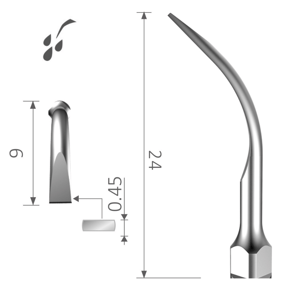 Ultraschallspitze flache breite Kante Scaling supragingivalen Zahnsteinentfernung Konkremente XP-G6 GS6 GN6 GD6 GM6_2